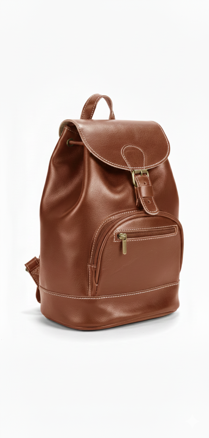 Sac à dos en cuir marron – Design minimaliste & élégance intemporelle