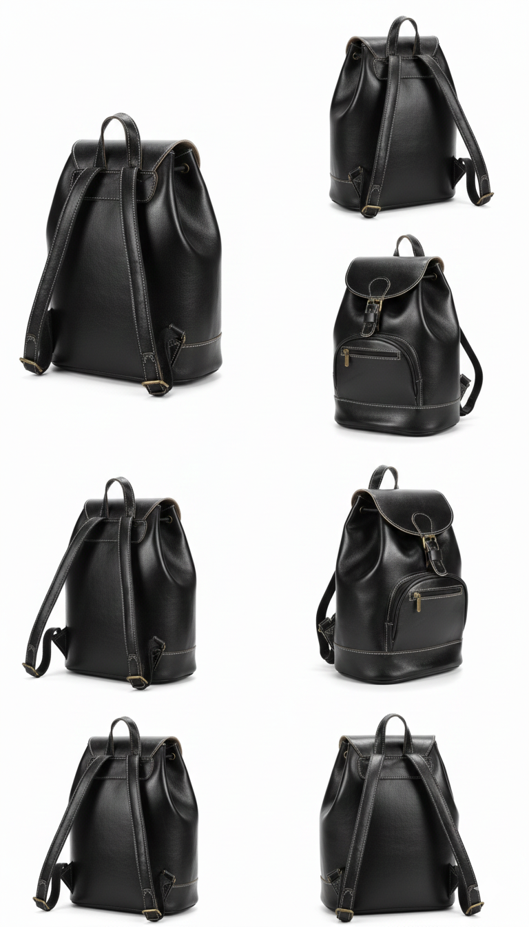 Sac à dos en cuir noir