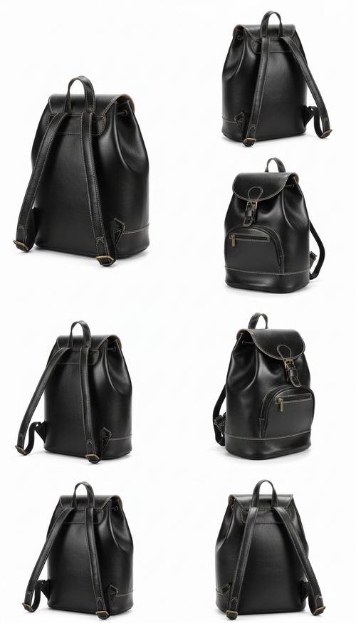 Sac à dos en cuir noir